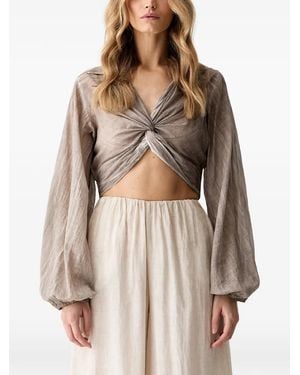Haveone Twist-Detail Blouse - Natural