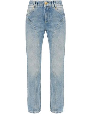 Balmain ハイライズ ストレートジーンズ - ブルー
