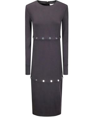Sportmax Canzone Button Midi Dress - Blue