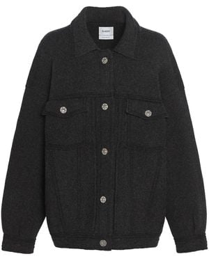 Barrie Contrast-Stitching Denim-Effect Jacket - Black