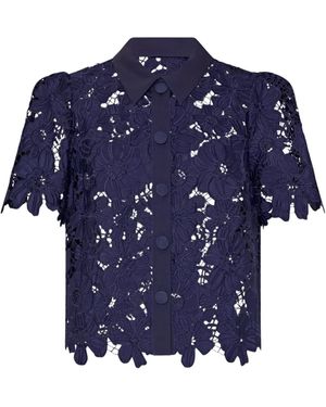 MILLY Addison Kanten Top - Blauw