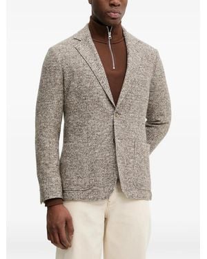 GANT Checked Single-Breasted Blazer - Grey