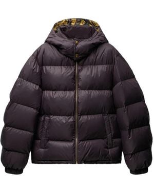 Versace Detachable-Hood Down Jacket - Purple