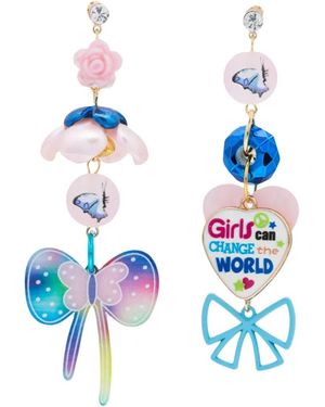 Amir Slama Bow-Motif Drop Earrings - White