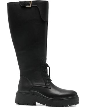 Liu Jo Andrea 04 Buckle Lace-Up Boots - Black
