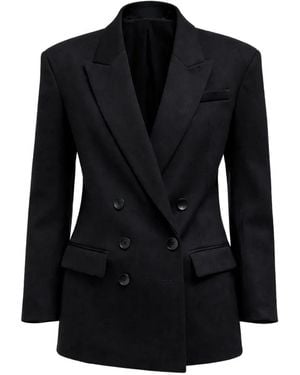 Tibi Cut-Out Double-Breasted Blazer - Black