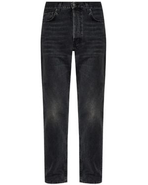 Haikure Five-Pocket Buttoned Jeans - Black