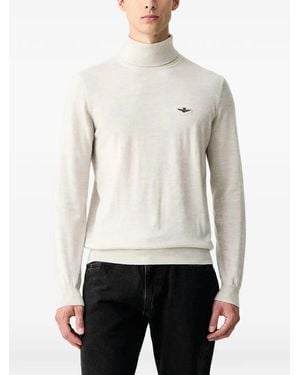 Aeronautica Militare Pull À Logo Brodé - White