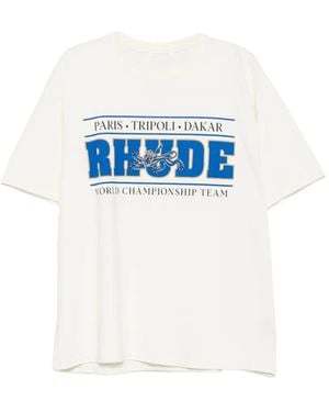 Rhude Logo-Print T-Shirt - Blue