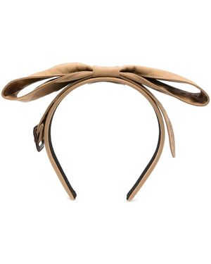 Moschino Buckle-Detail Oversized Bow Headband - Metallic
