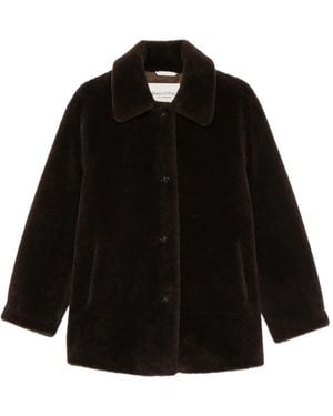 Marc O' Polo Faux-Fur Button-Up Coat - Black