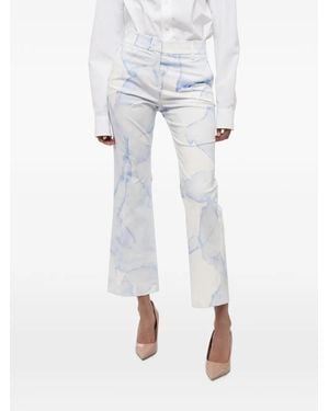 True Royal Marble-Print Pants - White