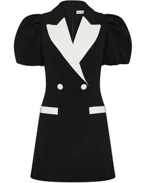 Rebecca Vallance Emma Puff-Sleeve Double-Breasted Mini Dress - Black