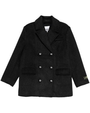Ganni Double-Breasted Jacket - Black
