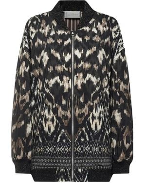 Pierre Louis Mascia Ikat-Pattern Bomber Jacket - Black