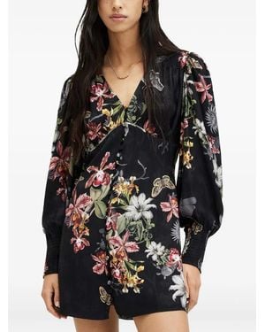 AllSaints Auden Kleid mit Knöpfen - Schwarz