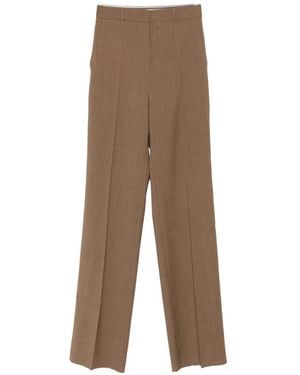 Max Mara Stripe-Pattern Straight-Leg Trousers - Natural