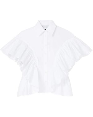 AZ FACTORY Camicia Waterfall Con Ruches X Lutz Huelle - Bianco