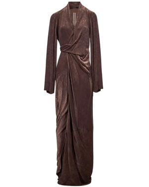 Rick Owens Draped Wrap-Style Dress - Brown