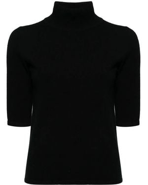 N.Peal Cashmere モックネック カシミアセーター - ブラック