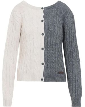 Moschino Cardigan Bicolore En Maille Torsadée - Bleu