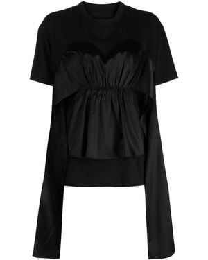JNBY Bustier-Embelished Cotton T-Shirt - Black