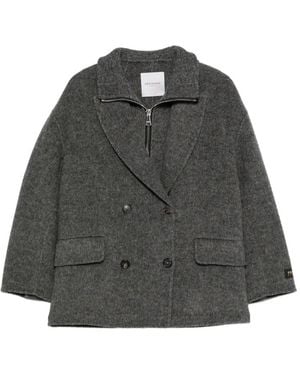 ERMANNO FIRENZE Doppelreihige Jacke Mit Reißverschluss - Schwarz