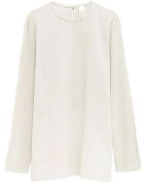 Lauren Manoogian Long-Sleeve Overlay Blouse - White