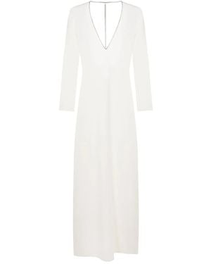 Galvan London Rückenfreie Andromeda Robe mit Kristallen - Weiß