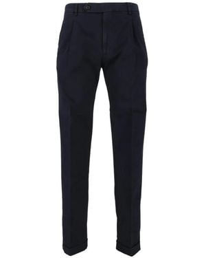 Berwich Retrolong-Gd Pleated Trousers - Blue