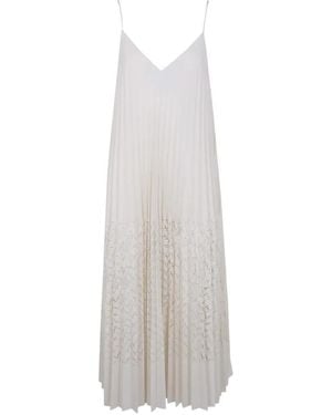 Aviu Plissiertes Maxikleid mit Laser-Cuts - Weiß