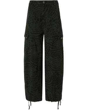 Pinko Animal-Print Cargo Pants - Black