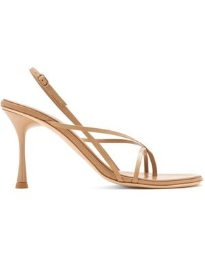 STUDIO AMELIA Wishbone 90 Strappy Heeled Sandals - Metallic