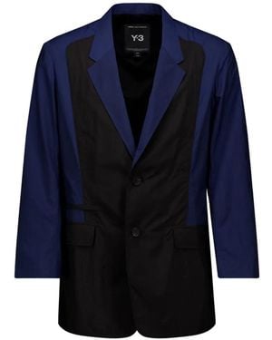 Y-3 Blazer Con Paneles - Azul
