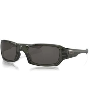Oakley Fives Squared Rectangle-Frame Sunglasses - Gray