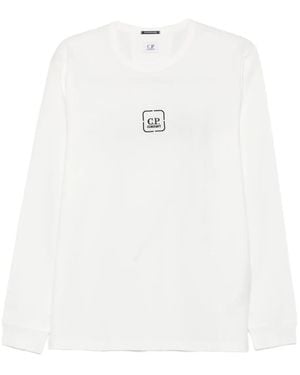 C.P. Company Langarmshirt mit Logo-Print - Weiß
