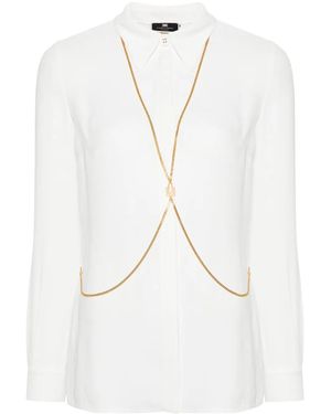 Elisabetta Franchi チェーンディテール ブラウス - ホワイト