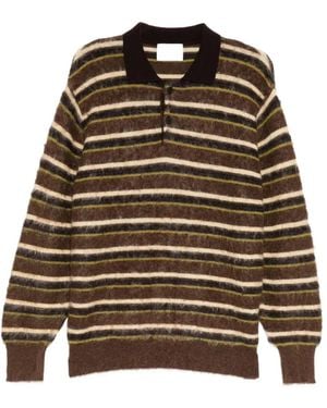 Ssstein Striped Mohair-Blend Sweater - Brown