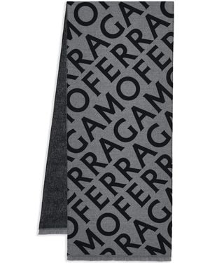 Ferragamo Reversible Logo Scarf - Grey