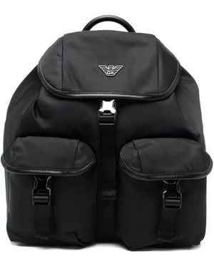 Emporio Armani Nylon Backpack - Black