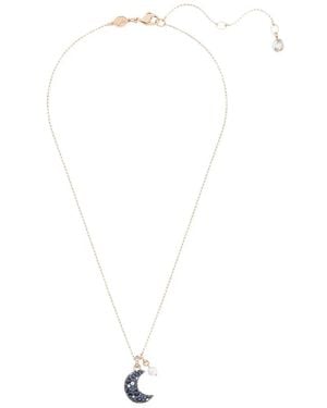Swarovski Crystal-Embellished Moon Necklace - White