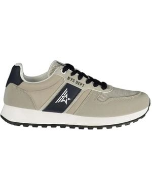 Avirex Logo-Print Panelled Trainers - White