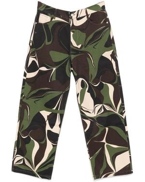 Arte' Camo-Print Trousers - Grey