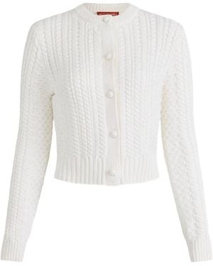 Altuzarra Cardigan Patmae En Maille Torsadée - Blanc