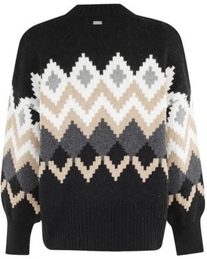 Barbour Cecelia Pullover mit Zickzackmuster - Schwarz