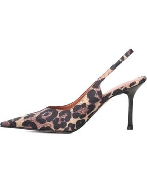 Giuliano Galiano 90Mm Holly Slingback Pointed Court Shoes - Natural