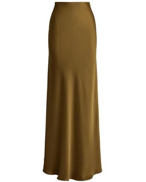 Ralph Lauren Satin Charmeuse Maxi Skirt - Green