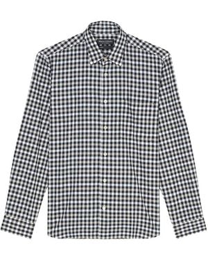 Marc O' Polo Check-Patterned Hirt - Blue