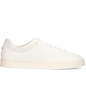 Doucal's Lace-Up Leather Trainers - White