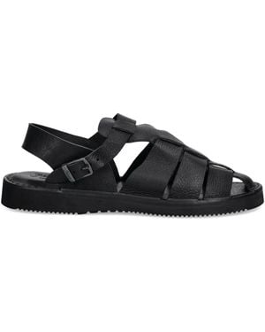Fracap Leather Sandals - Black